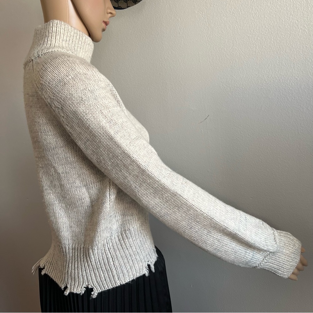 Lovers & Friends GRANITE SWEATER Wool Blend Knit Distressed Color Stone Size S - Picture 9 of 14